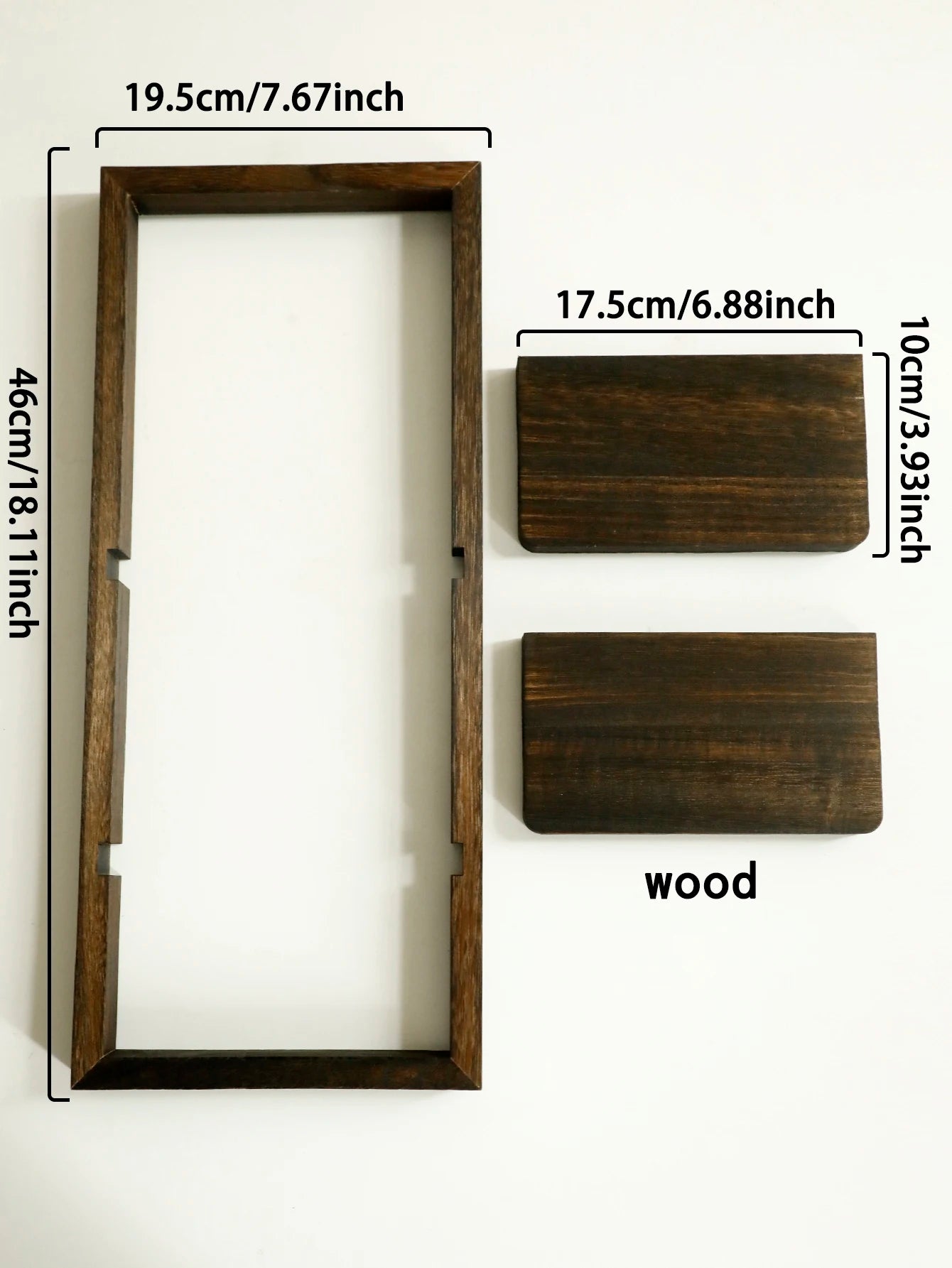 1pc Rustic Wooden Wall Shelves 2-tier Floating Shelf for Plants Decor Home Living Room Kitchen Bedroom Wall Mounted Display Rack