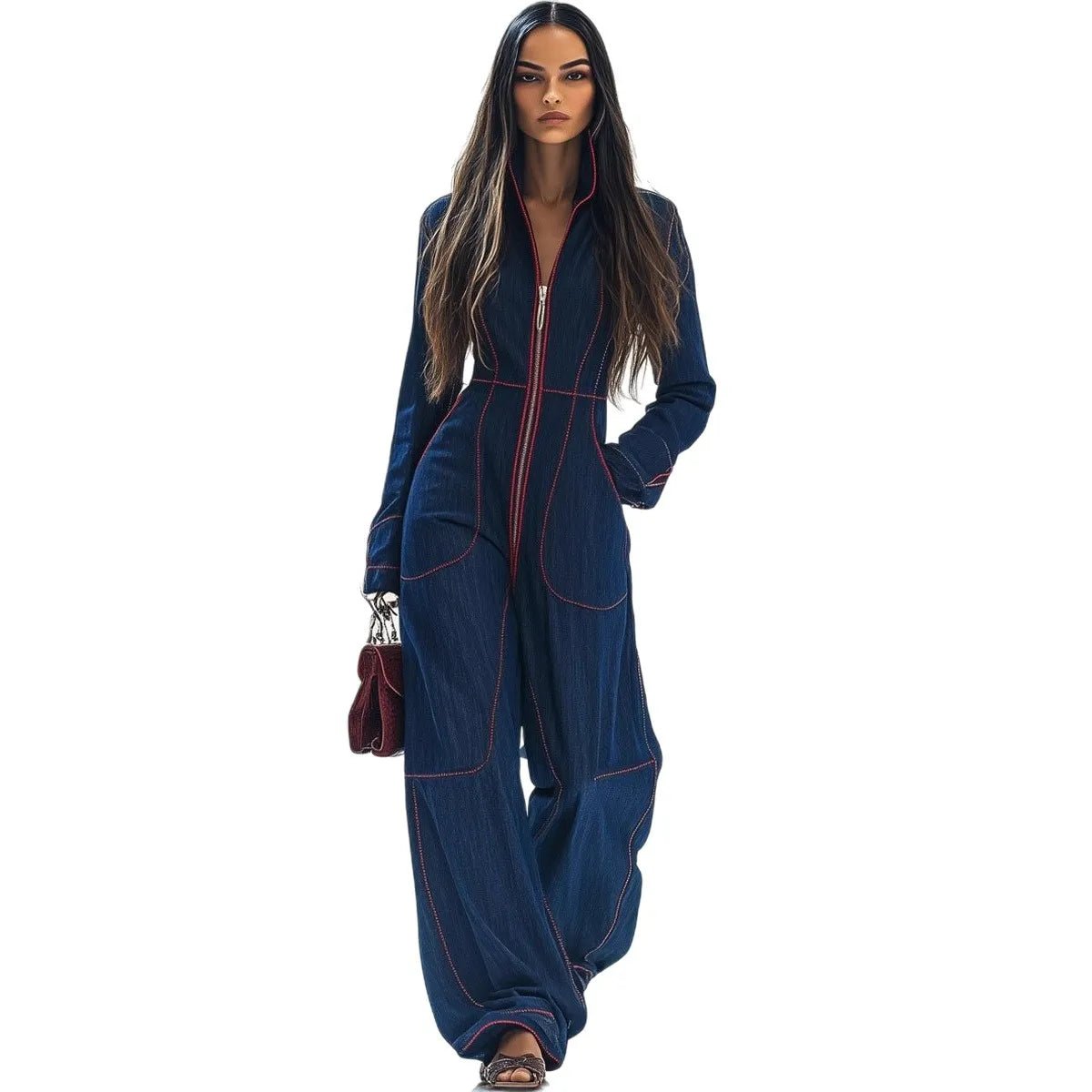 Elegant Long Sleeve Jumpsuits For Woman 2025 Autumn Winter Sporty Slim Women Jumpsuit Female Clothing