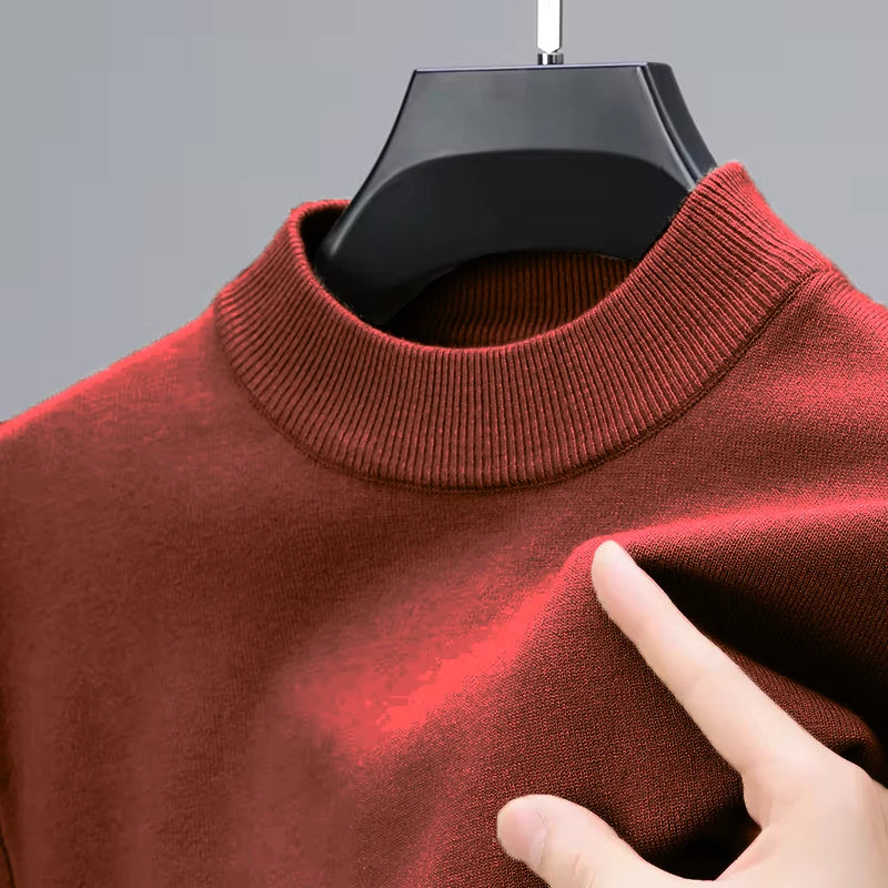 Half Turtleneck Knitwear Sweater New Autumn/Winter Mock Neck Sweatshirts Solid Color Pullovers