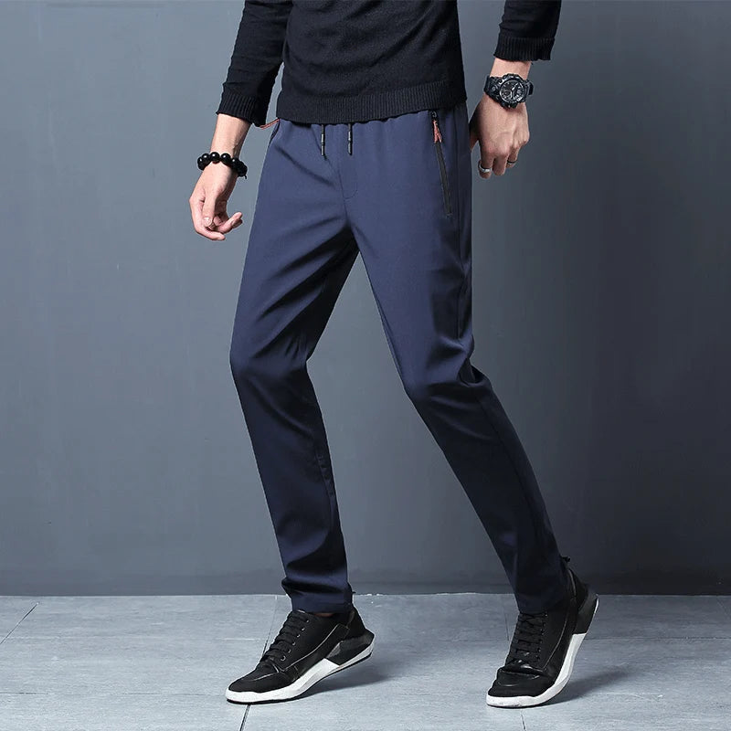 Summer men's ice silk quick drying casual pants slim fit