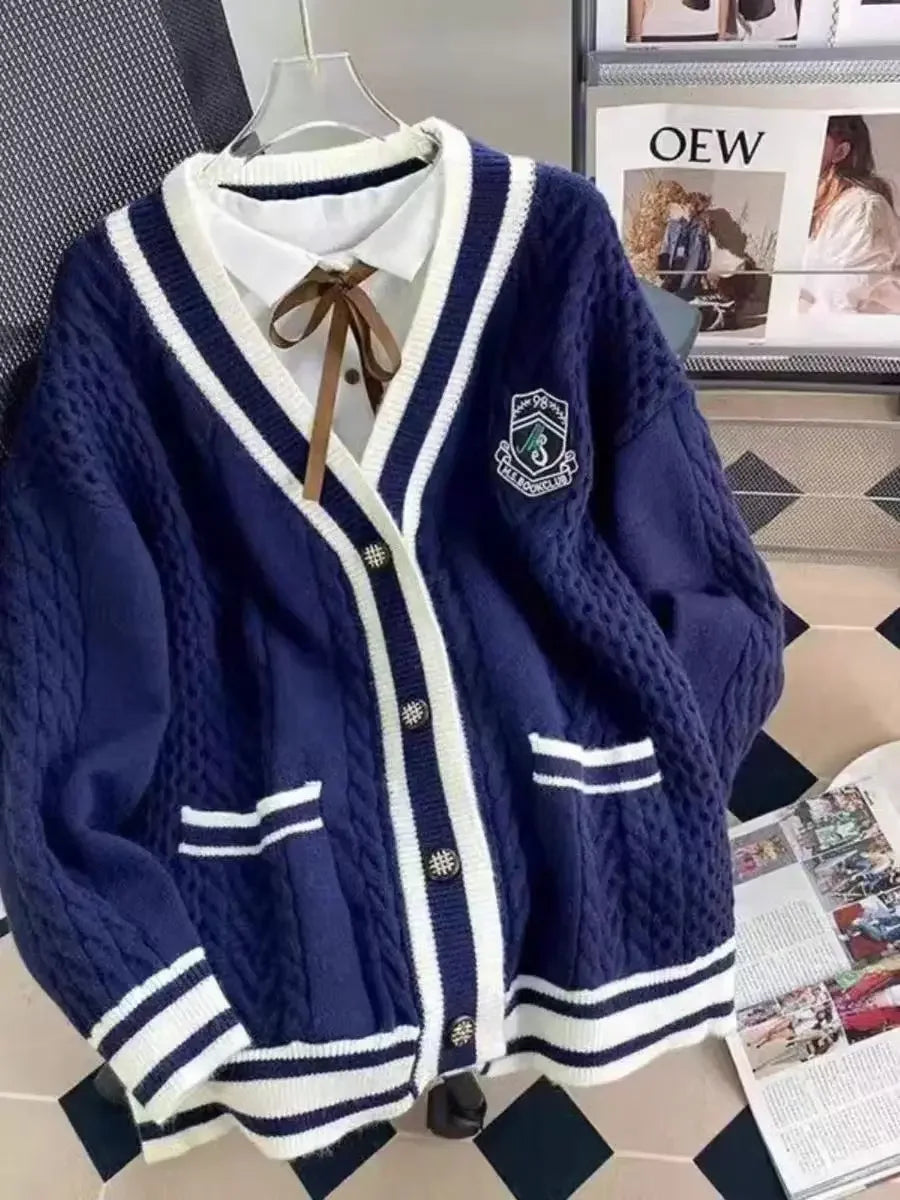 Winter Women Sweater Knitted Cardigan Oversize Girls Sweater Woman Cashmere Pullover Tops Long Sleeve Maxi Vintage Y2k Thick