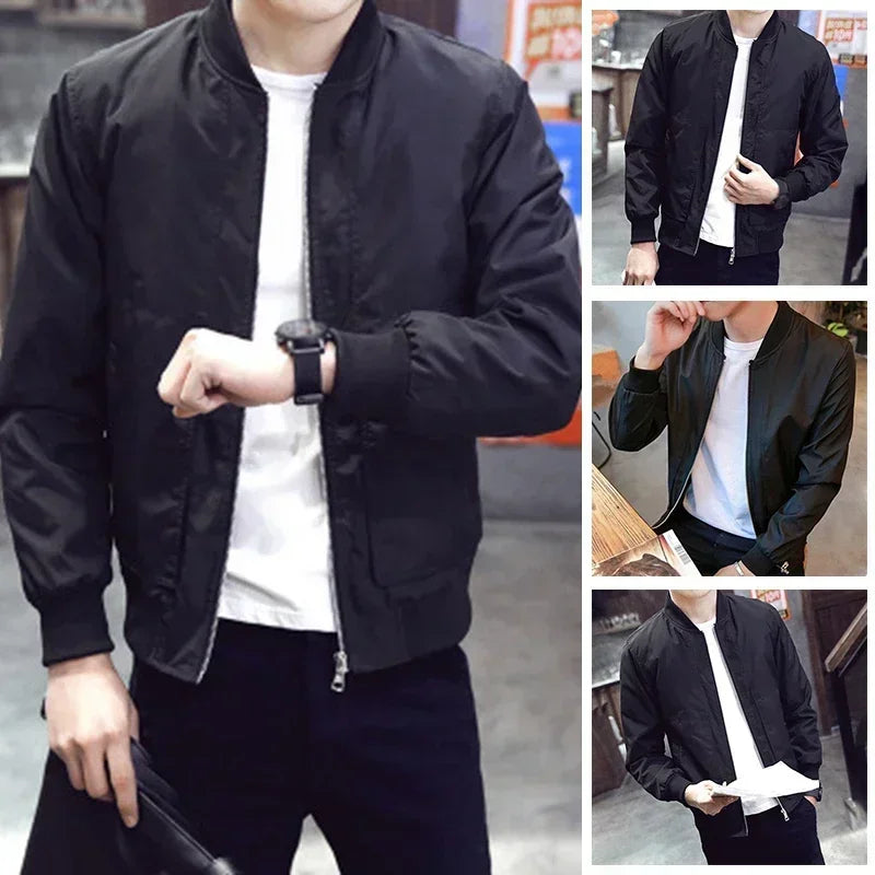 Fashion Men's BomberZipper Jacket Male Winter Autumn Casual Streetwear Hip Hop Slim Fit