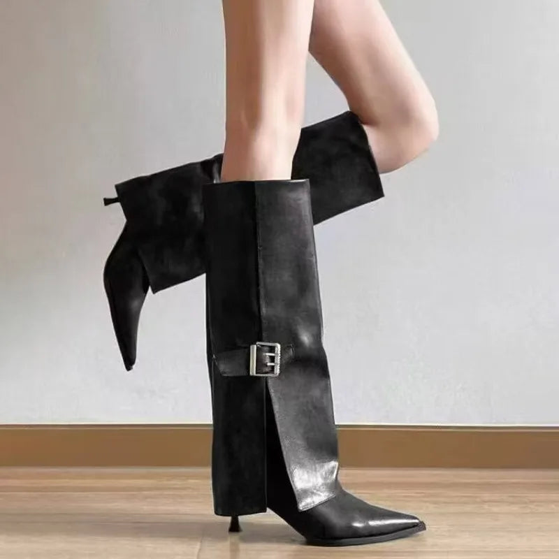 Women's Tall Boots Fashion 2025 European and American New Outward-worn Pointed Toe Long-thigh Boots