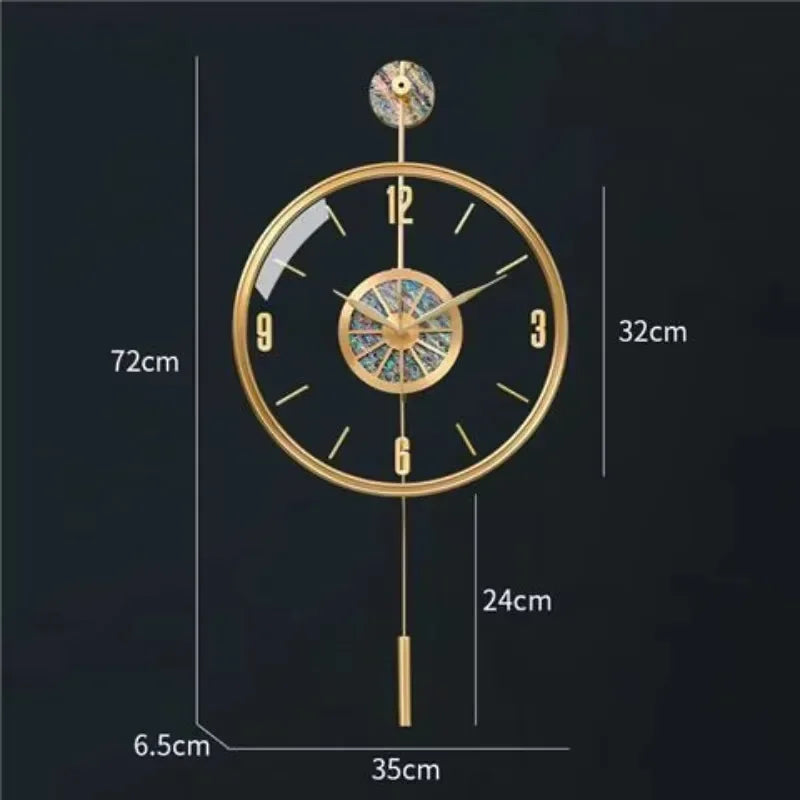 Alloy Case Modern Luxury Wall Clocks Living Room Aesthetic Silent Quartz Wall Clocks Nordic Creative Bedroom Home Decorations
