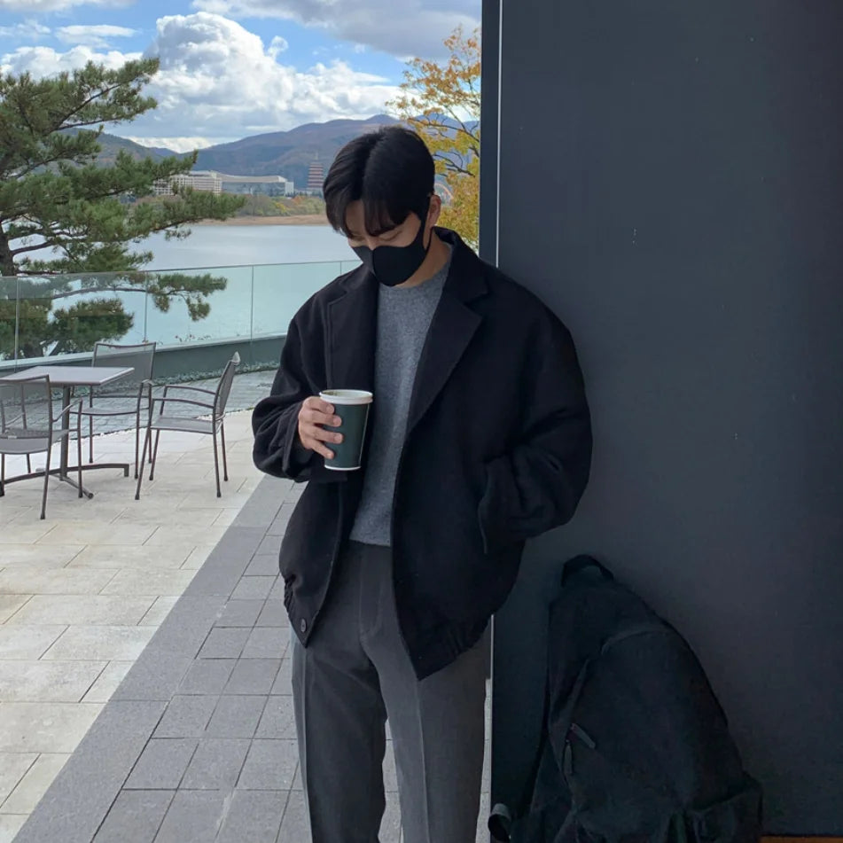 Loose Casual Men's Solid Color Jacket, Fashion Daily