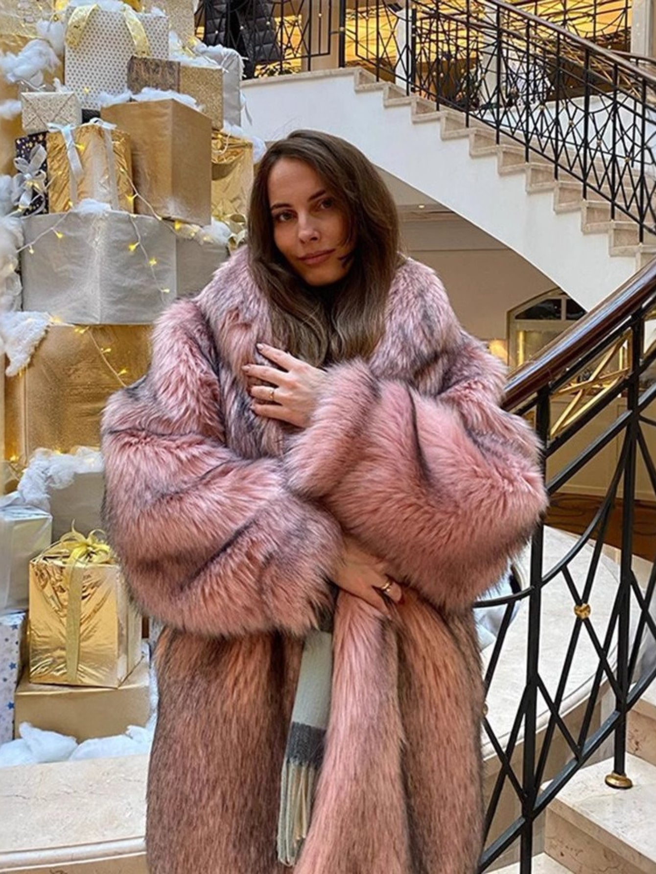 HERTALK Women'S Winter Coat Made of Plush Faux Fur, Warm Cardigan Outerwear