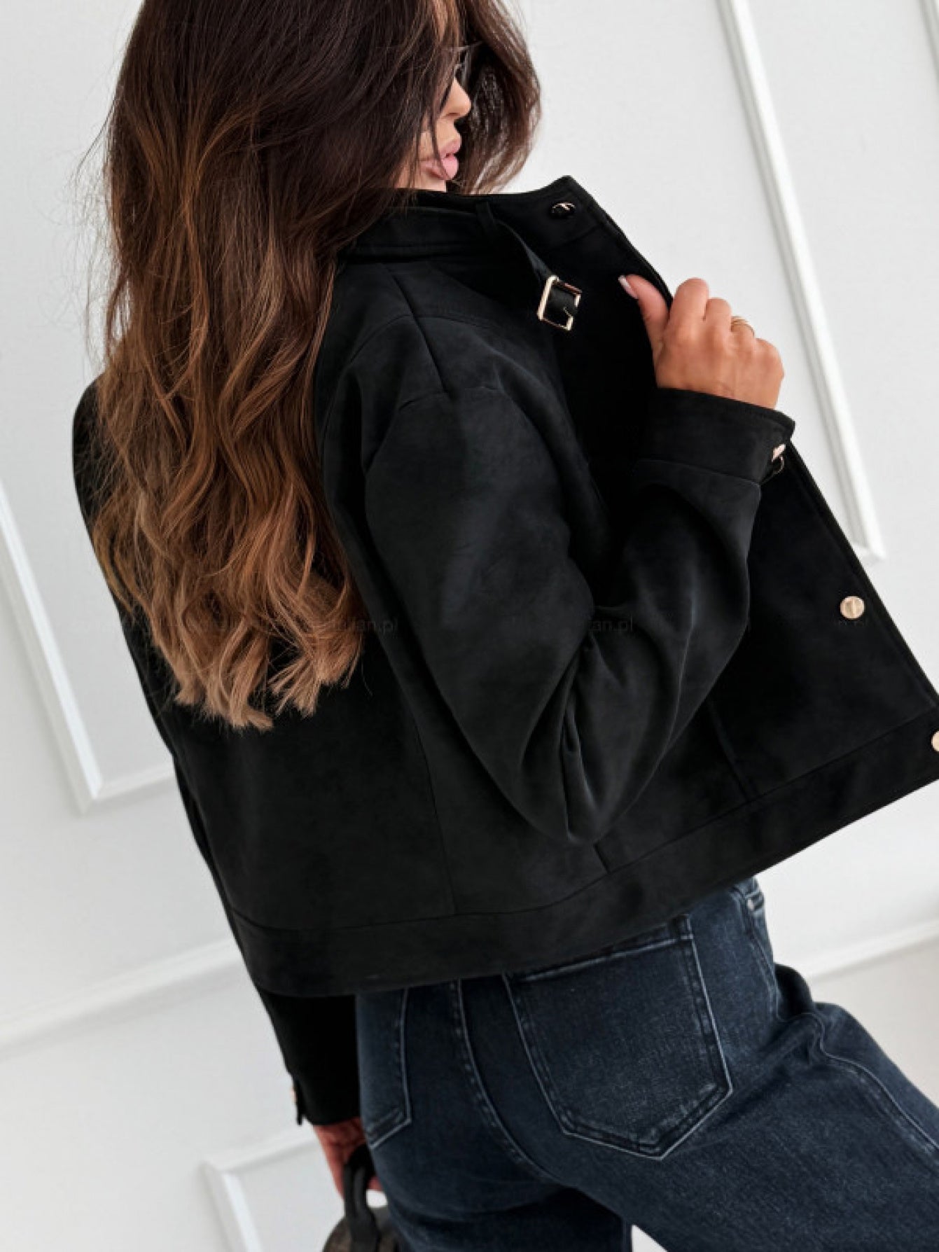 Women'S Elegant Short Jacket with Reindeer Fur Collar & Full-Zip Closure - Solid Color Winter Coat, Golden-Tone Button-like Pockets, Regular Fit Warm Outerwear for Fall/Winter, Casual to Semi-Formal Outfits (Brown Shown, Othe