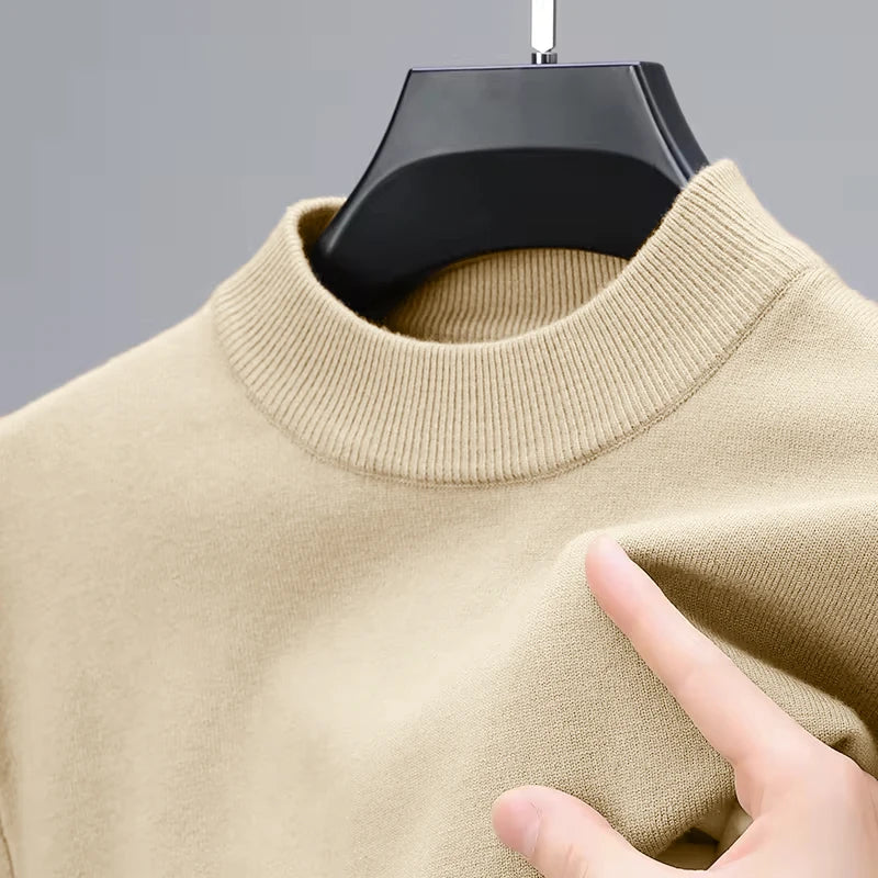 Half Turtleneck Knitwear Sweater New Autumn/Winter Mock Neck Sweatshirts Solid Color Pullovers