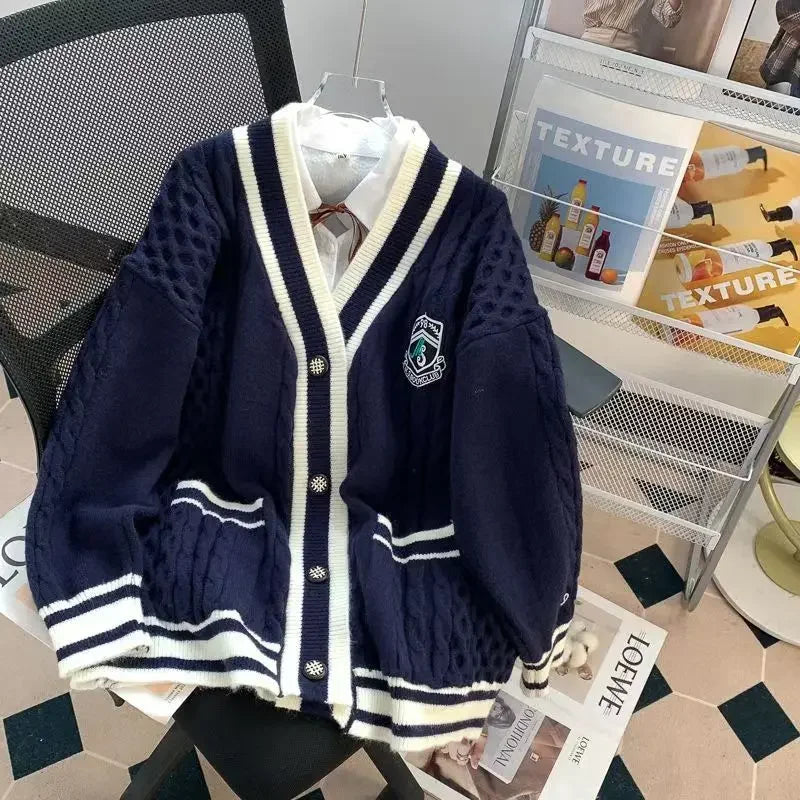 Winter Women Sweater Knitted Cardigan Oversize Girls Sweater Woman Cashmere Pullover Tops Long Sleeve Maxi Vintage Y2k Thick