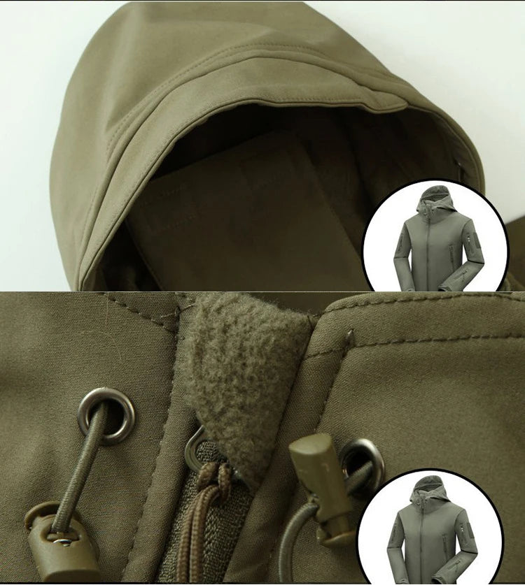 Men's Winter Autumn Softshell Fleece Jackets Waterproof Outdoor Fishing Hiking Hunting Thermal Camping Cargo Coats Warm M-5XL