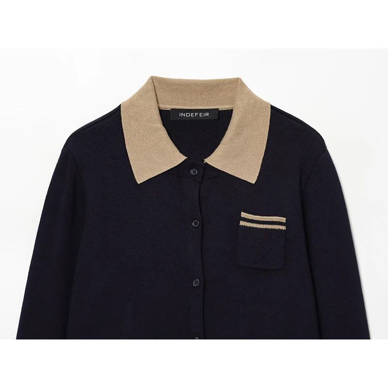 Women's Pullover Sweater Autumn 2025 New Fashion Slim Polo neck Knitted Warm Women's Pullover Tops Chic Youth Elegant Sweater