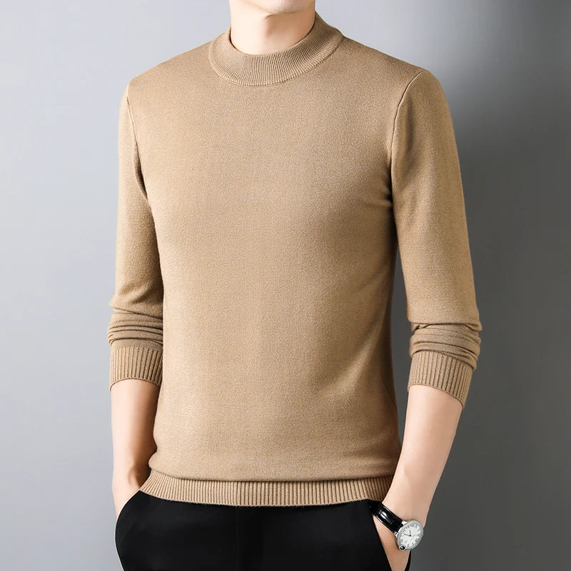 Half Turtleneck Knitwear Sweater New Autumn/Winter Mock Neck Sweatshirts Solid Color Pullovers