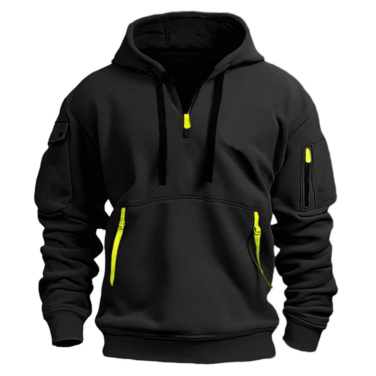 New Multi Pocket Zipper Fleece Hooded Casual Shirt for Men and Women Plus Size Loose Pullover Fashion Sweatshirt top