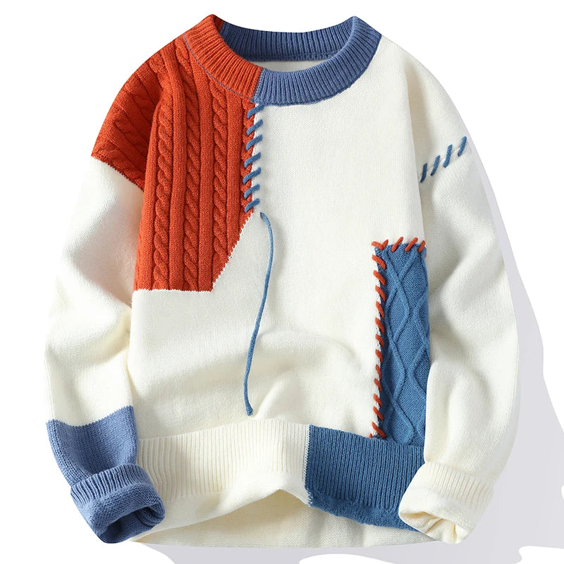 2025 Autumn Men's wool pullovers Men's fashion Sweater Round neck mens Thicken Warm Men Knitted Sweater full size M-3XL