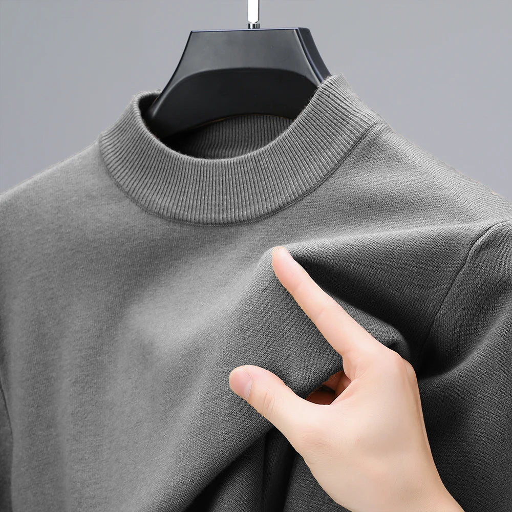 Half Turtleneck Knitwear Sweater New Autumn/Winter Mock Neck Sweatshirts Solid Color Pullovers