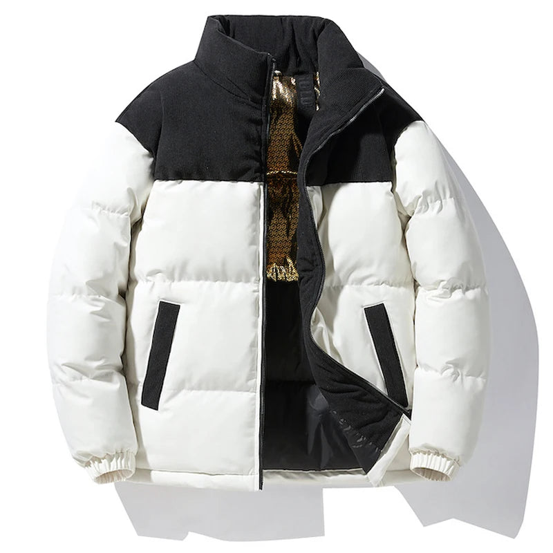 Winter New Arrived Men Solid Color Parka High Quality  Men's Stand Collar Warm Thick Jacket Coat Male Fashion Casual Parka