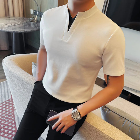 Stylish slim-fit V-neck shirt.
