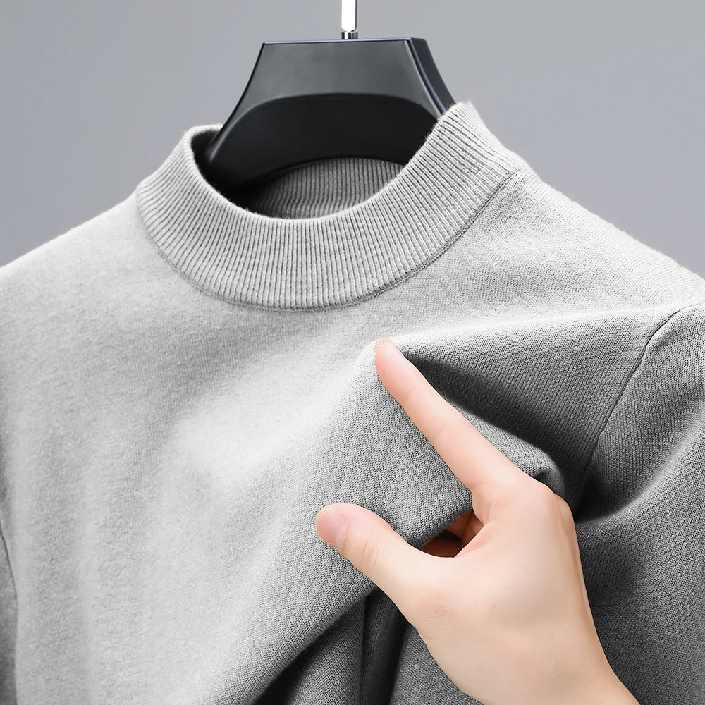 Half Turtleneck Knitwear Sweater New Autumn/Winter Mock Neck Sweatshirts Solid Color Pullovers