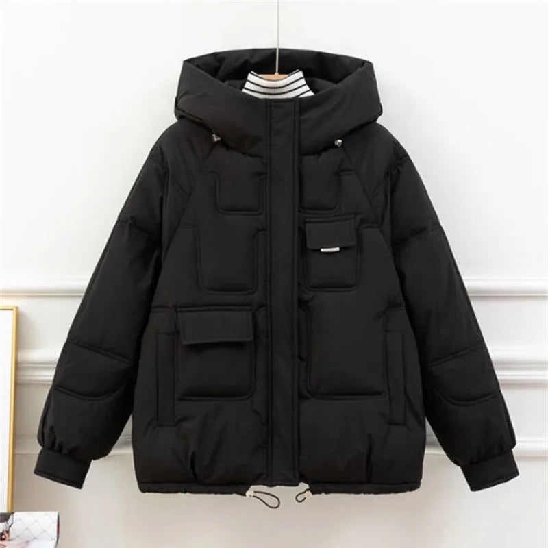 Winter Women Jacket Warm Parkas 2024 New Female Thicken Coat Cotton Padded Hooded Outwear Loose Snow Jacket Puffer Coat