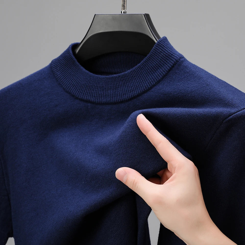 Half Turtleneck Knitwear Sweater New Autumn/Winter Mock Neck Sweatshirts Solid Color Pullovers