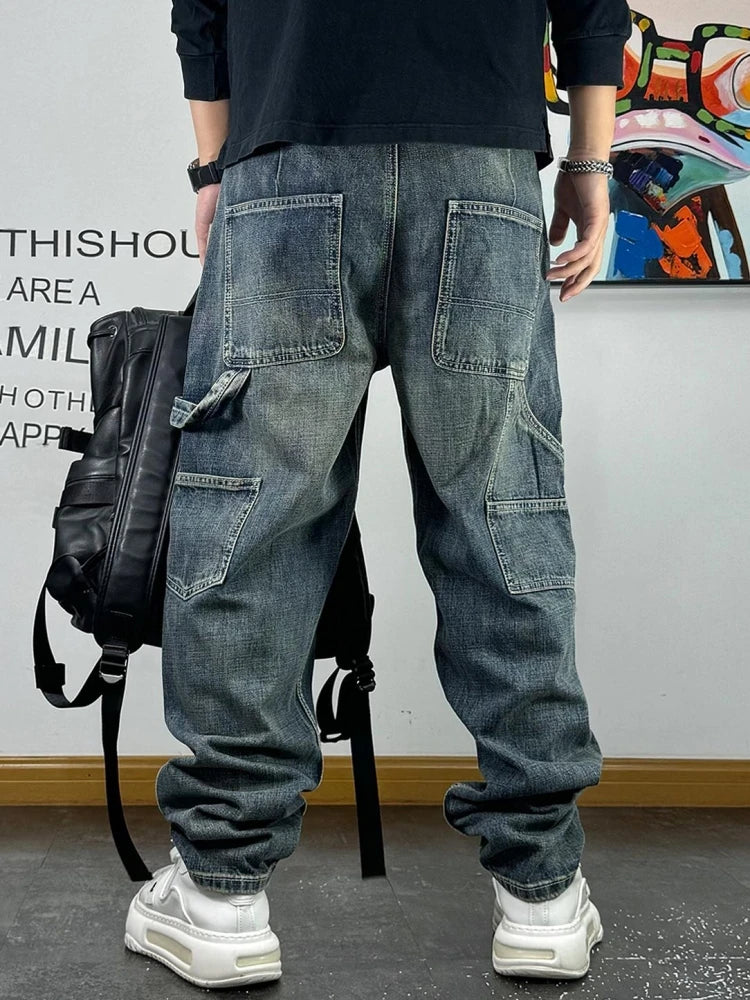 Men'S Clothing Streetwear Denim Cargo Men Pants Harajuku Trousers