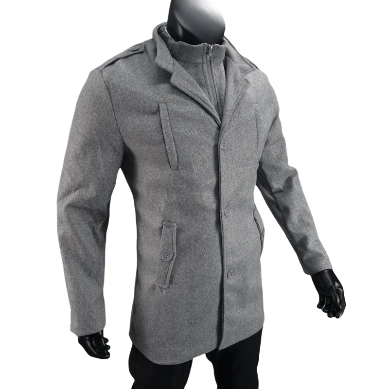 Jackets Man Winter Lined Mans Clothing Warm Men's Fake Two-Piece Coats Windbreaker Outerwears Streetwear Jacket EU Size