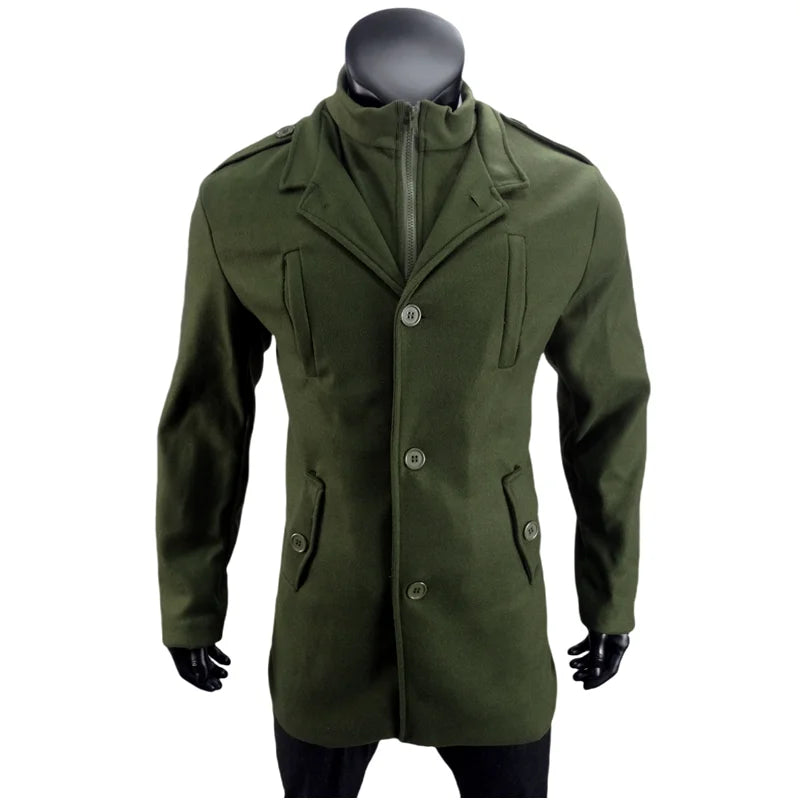 Jackets Man Winter Lined Mans Clothing Warm Men's Fake Two-Piece Coats Windbreaker Outerwears Streetwear Jacket EU Size
