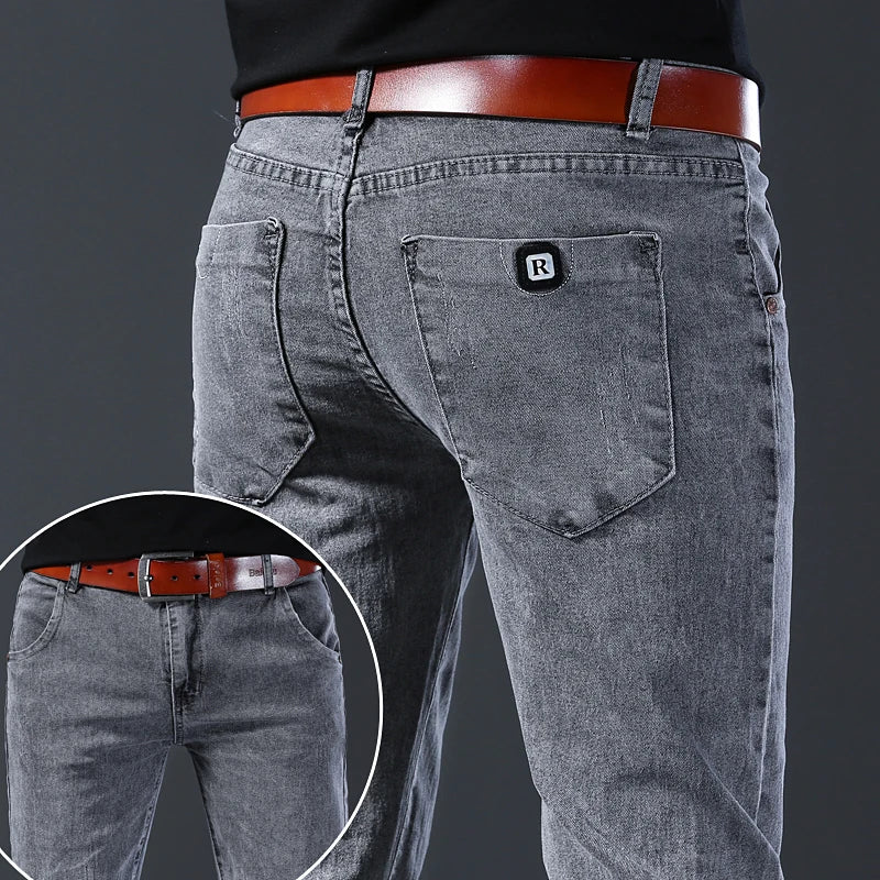 New style jeans, men's slim fit, casual denim pants