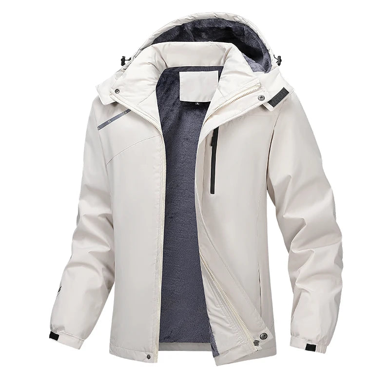 Men Casual Thicken Warm Cotton Padded Jacket Mens Fashion Hooded Outdoor Windproof Coat Parkas Plus Size Waterproof