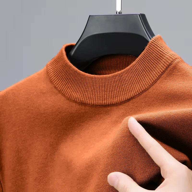 Half Turtleneck Knitwear Sweater New Autumn/Winter Mock Neck Sweatshirts Solid Color Pullovers