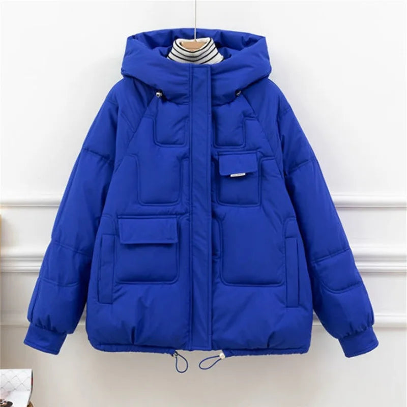Winter Women Jacket Warm Parkas 2024 New Female Thicken Coat Cotton Padded Hooded Outwear Loose Snow Jacket Puffer Coat