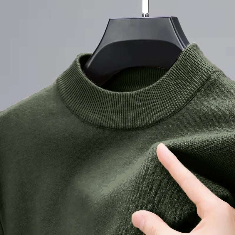Half Turtleneck Knitwear Sweater New Autumn/Winter Mock Neck Sweatshirts Solid Color Pullovers