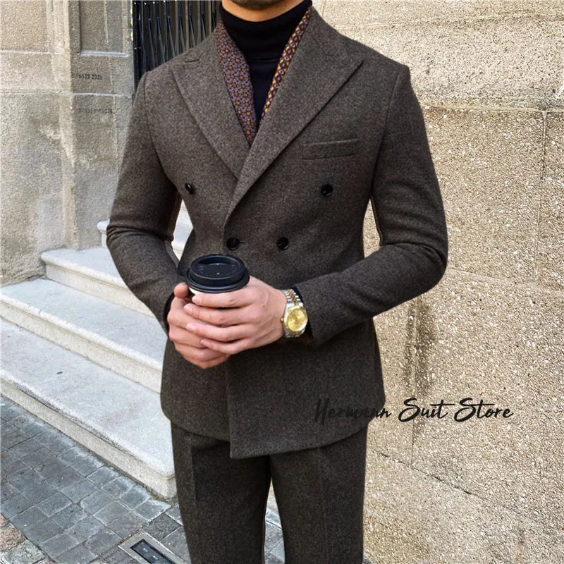 Men's 2 piece suit set（Jacket+Pants) Fashion Casual Man Suit Set Man Business suit set