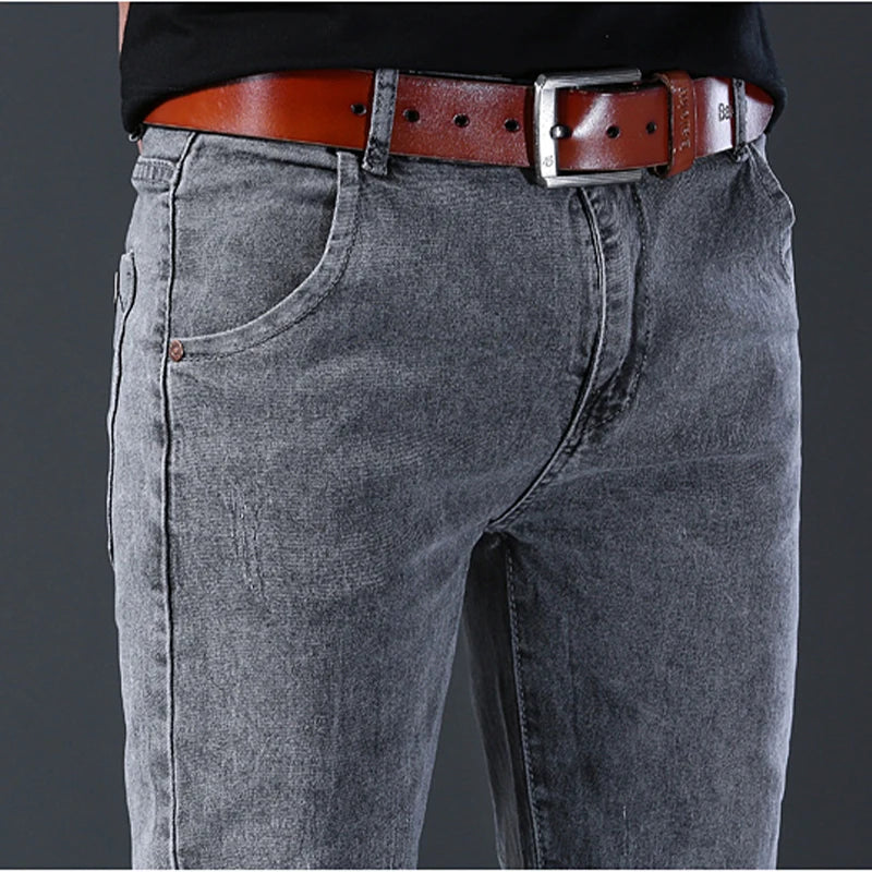 New style jeans, men's slim fit, casual denim pants
