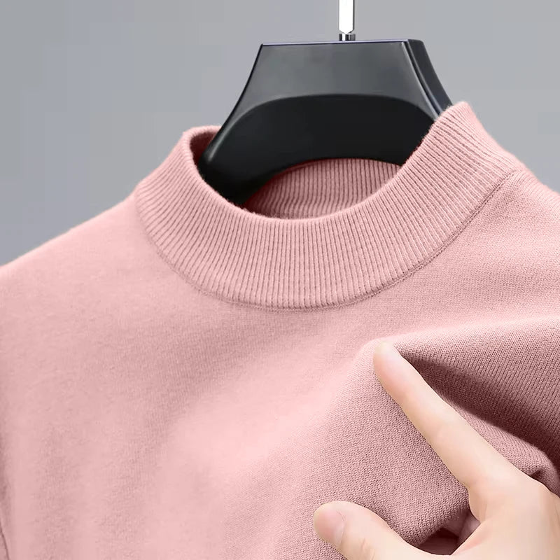 Half Turtleneck Knitwear Sweater New Autumn/Winter Mock Neck Sweatshirts Solid Color Pullovers