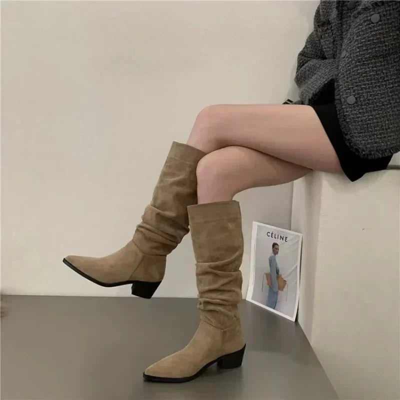Women Knee High Boots Autumn Winter Female Shoes Fashion