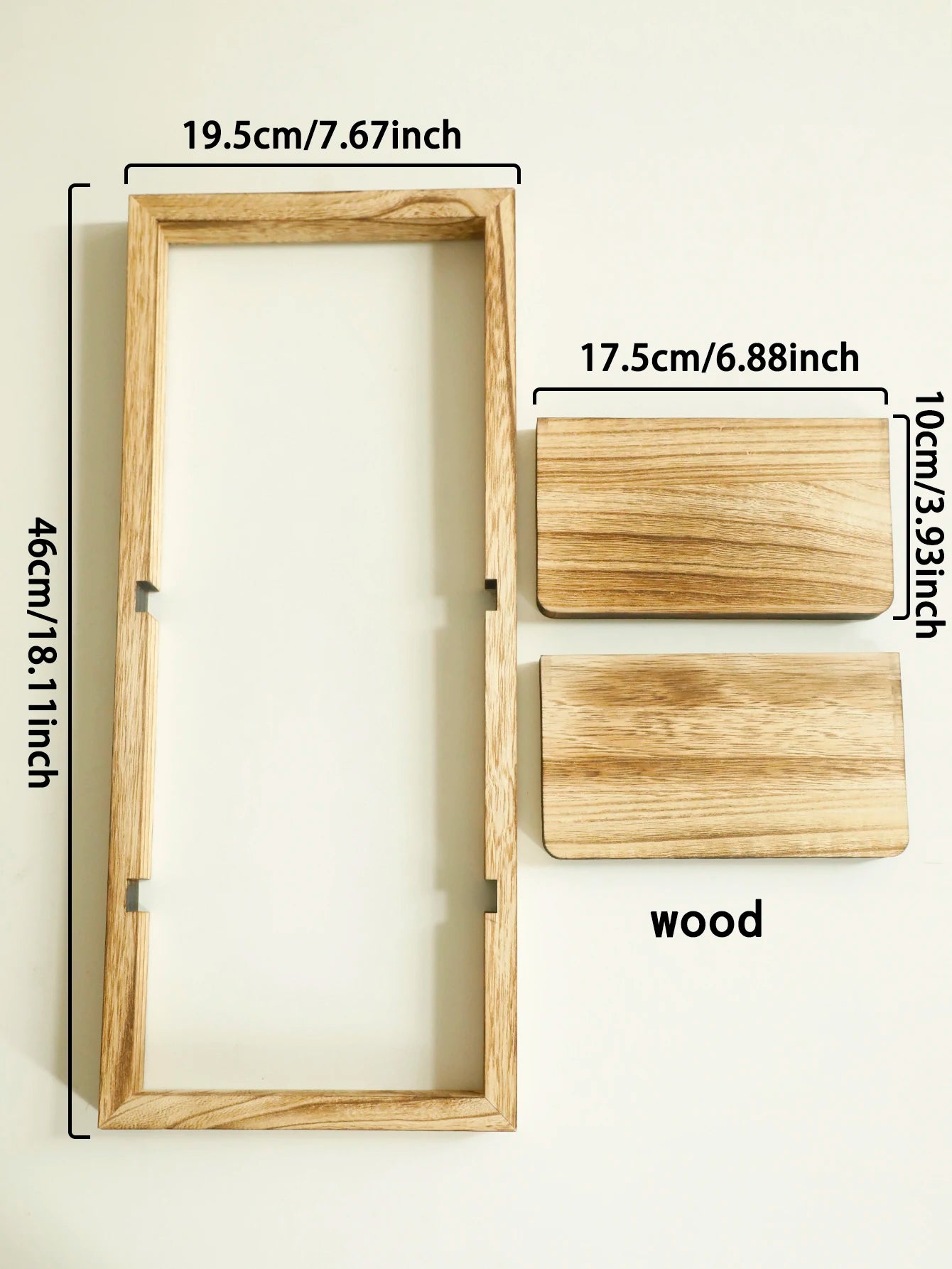 1pc Rustic Wooden Wall Shelves 2-tier Floating Shelf for Plants Decor Home Living Room Kitchen Bedroom Wall Mounted Display Rack