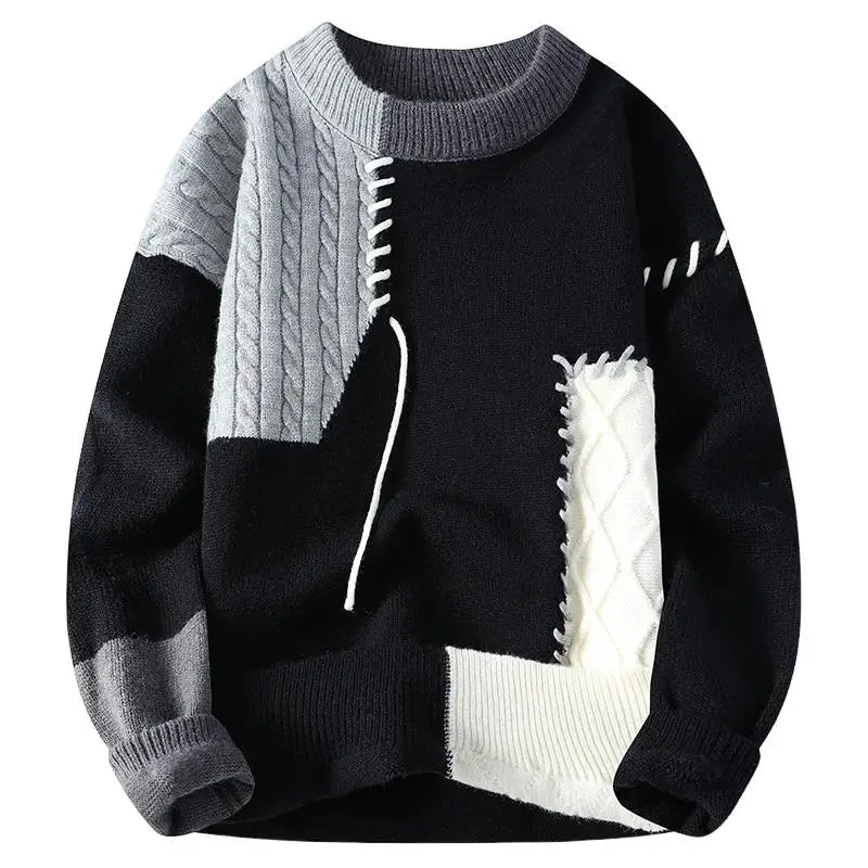 2025 Autumn Men's wool pullovers Men's fashion Sweater Round neck mens Thicken Warm Men Knitted Sweater full size M-3XL