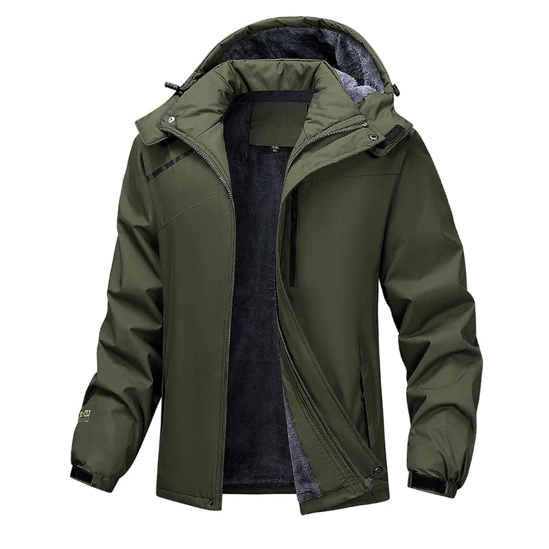 Men Casual Thicken Warm Cotton Padded Jacket Mens Fashion Hooded Outdoor Windproof Coat Parkas Plus Size Waterproof