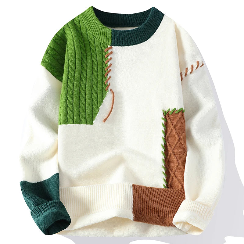 2025 Autumn Men's wool pullovers Men's fashion Sweater Round neck mens Thicken Warm Men Knitted Sweater full size M-3XL