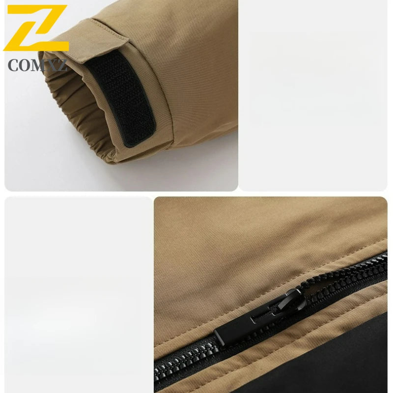 Winter Cotton Jacket Men Windproof Coat Casual Outdoor Cold Weather Workwear Parka