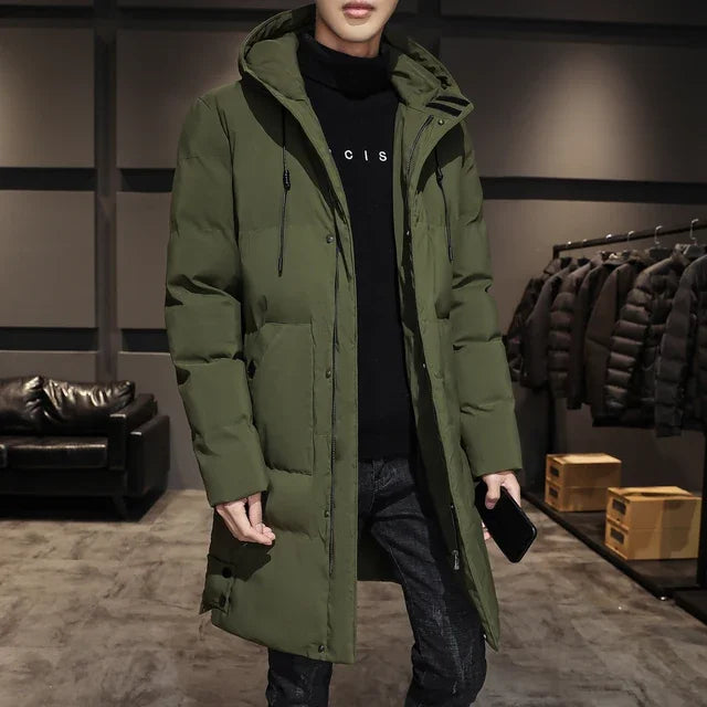 Men's High Quality Hooded Jacket Black Fashion Winter Jacket Men Brand Clothing New New Parka Men Thick Warm Long Coats