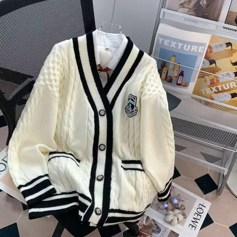 Winter Women Sweater Knitted Cardigan Oversize Girls Sweater Woman Cashmere Pullover Tops Long Sleeve Maxi Vintage Y2k Thick