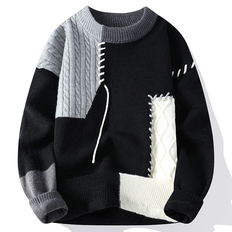 2025 Autumn Men's wool pullovers Men's fashion Sweater Round neck mens Thicken Warm Men Knitted Sweater full size M-3XL
