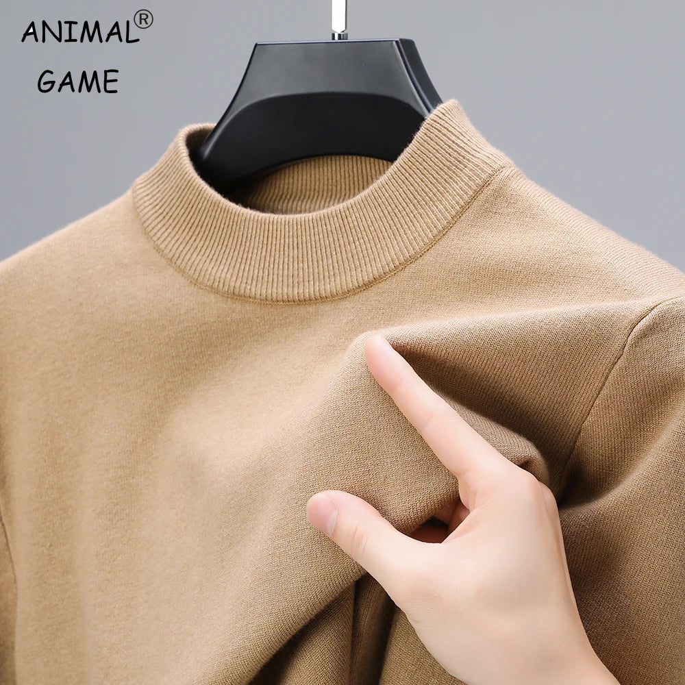 Half Turtleneck Knitwear Sweater New Autumn/Winter Mock Neck Sweatshirts Solid Color Pullovers