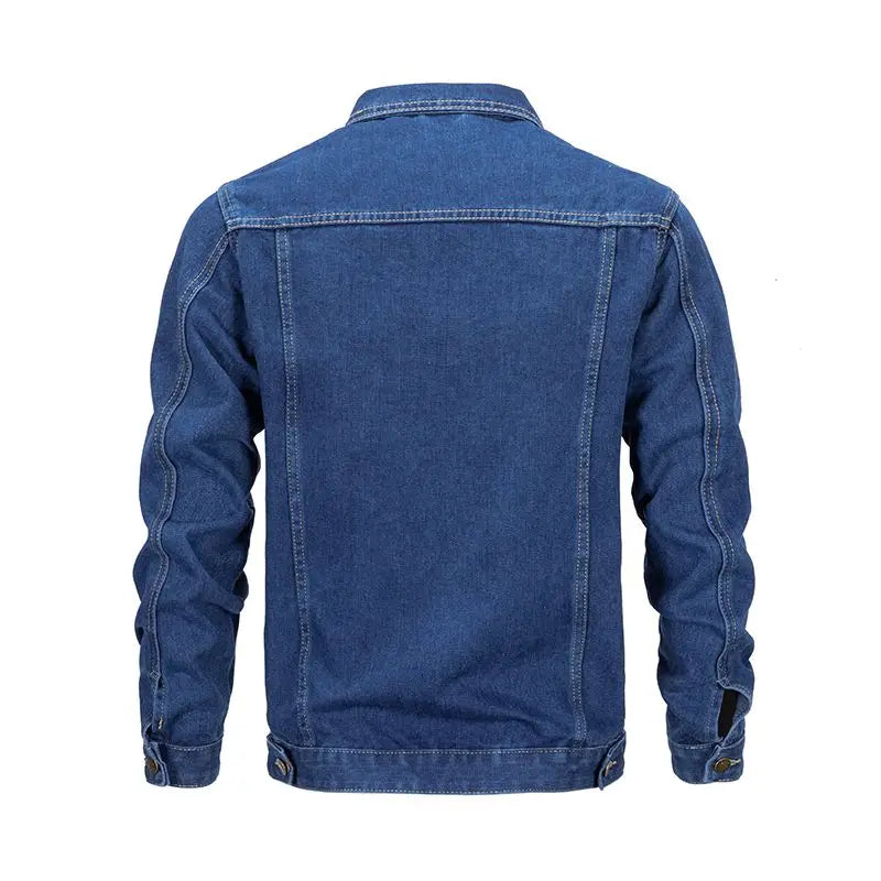 Men's Denim Jackets Autumn American Retro Washed Wear Resistant Distressed Tops Oversized Lapel Multicolor Coat