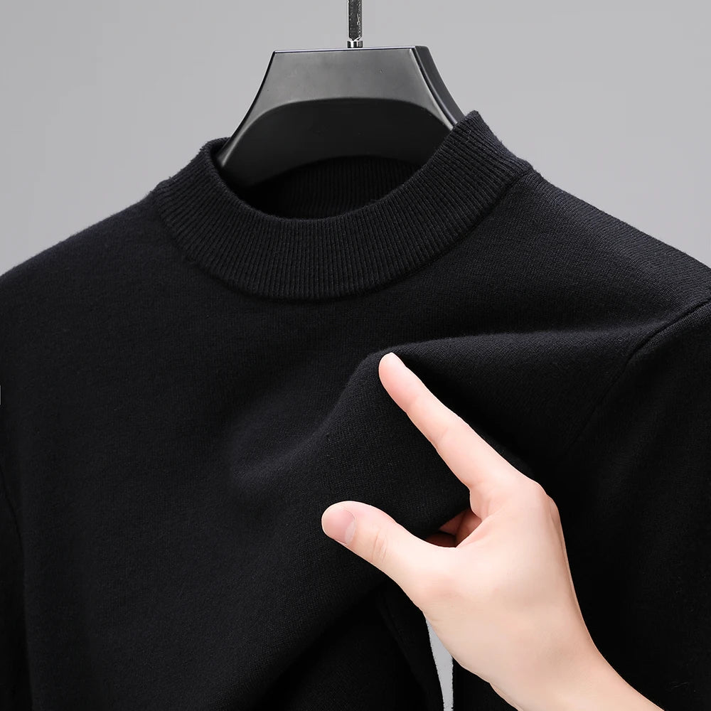 Half Turtleneck Knitwear Sweater New Autumn/Winter Mock Neck Sweatshirts Solid Color Pullovers
